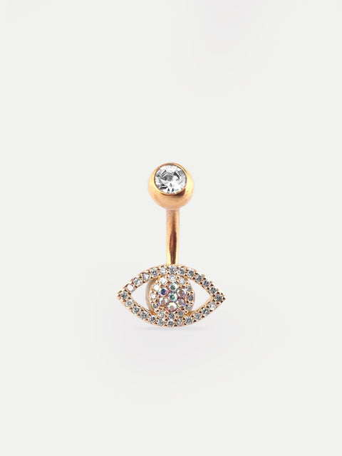 AB Gem Evil Eye Navel Barbell 14G