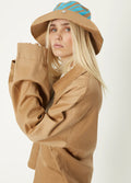 Adi - Hemp Wide Brim Bucket Hat | Blue Stripe-Image 4