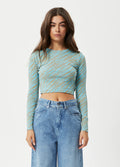 Adi - Recycled Ribbed Long Sleeve Top | Blue Stripe-Image 1