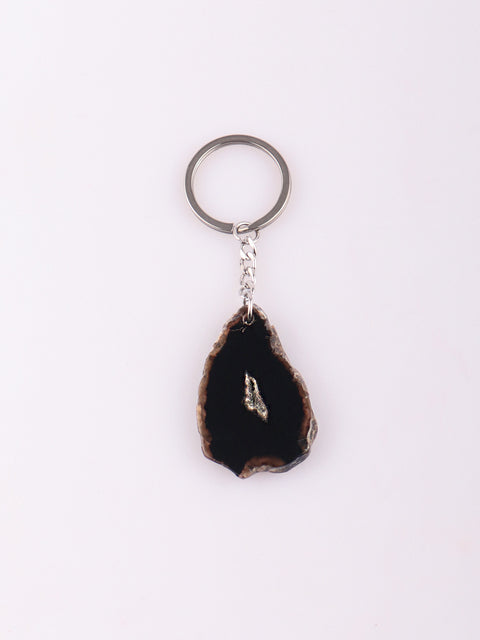 Agate Slice Keyring