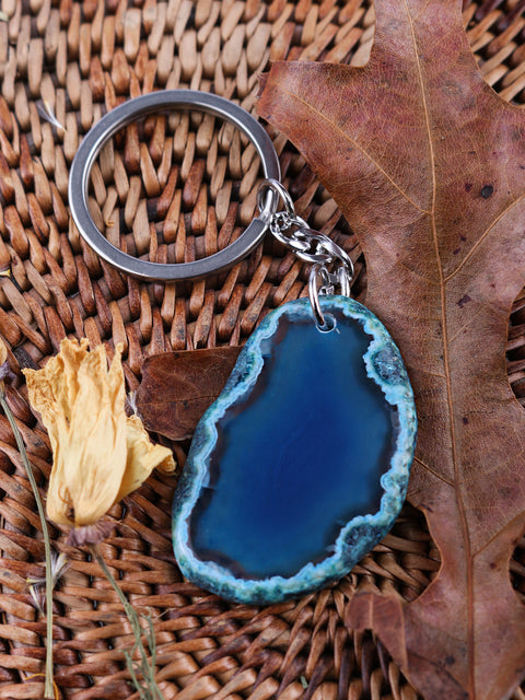 Agate Slice Keyring
