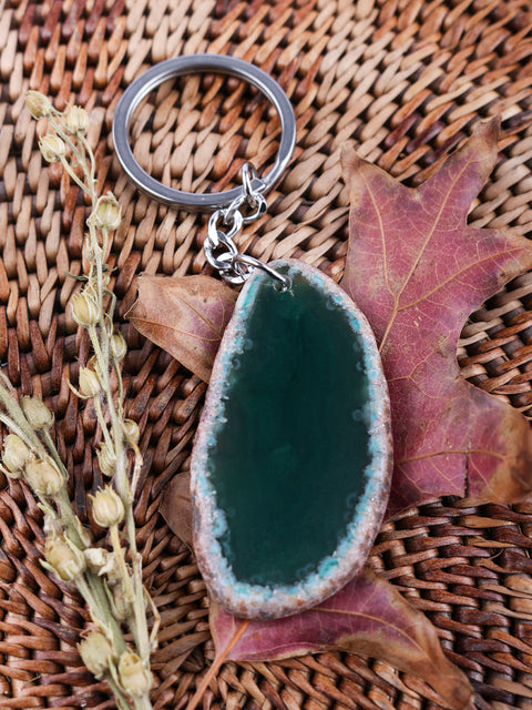Agate Slice Keyring