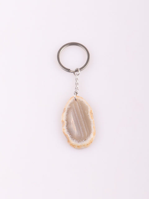 Agate Slice Keyring