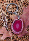 Agate Slice Keyring | Pink-Image 1