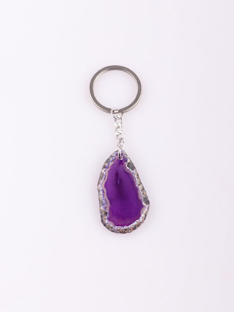 Agate Slice Keyring