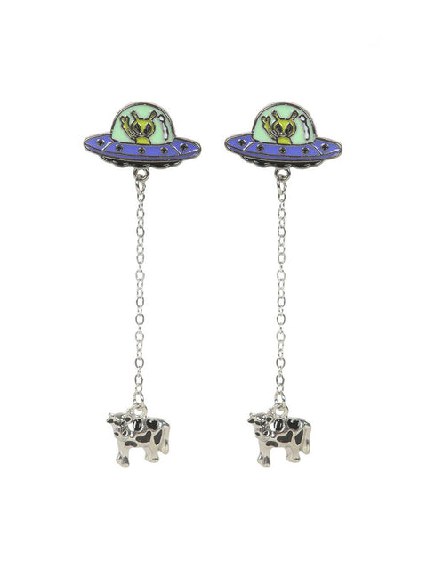 Alien Abduction Dangle Earrings Glow in the Dark