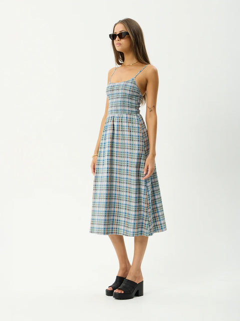 Amelie Check - Organic Midi Dress