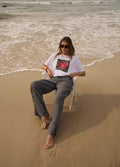 Asta - Seersucker Wide Leg Pant | Steel Check-Image 2