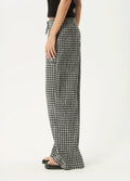 Asta - Seersucker Wide Leg Pant | Steel Check-Image 3