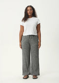 Asta - Seersucker Wide Leg Pant | Steel Check-Image 5