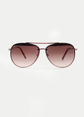 Aviator Rimless Miami Sunglasses | Gold-Brown-Image 1
