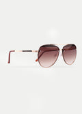Aviator Rimless Miami Sunglasses | Gold-Brown-Image 2