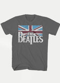 Beatles - Distressed British Flag T-Shirt | Grey-Image 1