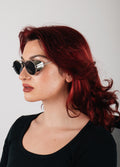 Unisex Steampunk Folding Sunglasses | Silver/Black-Image 2