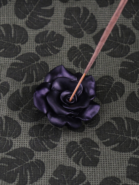 Black Rose Resin Incense Stick Holder
