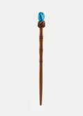 Blue Howlite Gemstone Hairpin | Natural Wood-Image 1