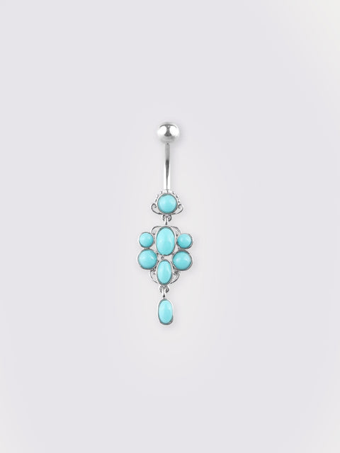 Blue Navel Barbell 14G