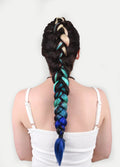 Synthetic DIY Jumbo Festival Hair Braid | Blonde/Teal/Blue Ombre-Image 1
