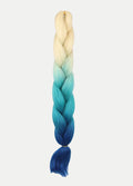 Synthetic DIY Jumbo Festival Hair Braid | Blonde/Teal/Blue Ombre-Image 3
