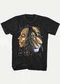 Bob Marley - Profile Lion T-Shirt | Black-Image 1