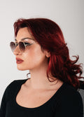 Brandon Wireframe Sunglasses | Gold-Brown-Image 2