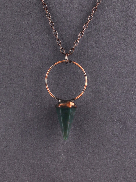 Bronze Ring Pendant - Bloodstone