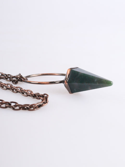 Bronze Ring Pendant - Bloodstone