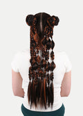 Synthetic Pre-Braided Festival Hair | Red/Brown-Image 1