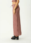 Capricorn - Hemp Seersucker Maxi Skirt | Burgundy Beige Stripe-Image 3