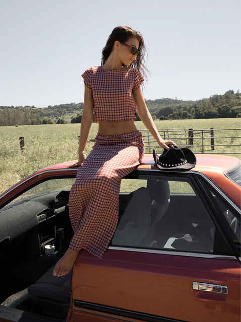 Capricorn - Hemp Seersucker Maxi Skirt