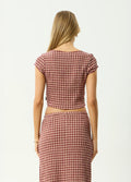 Capricorn - Hemp Seersucker Top | Burgundy Beige Stripe-Image 4