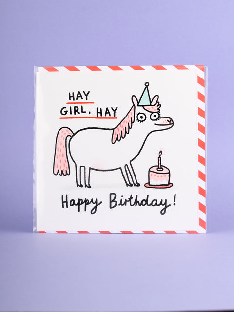 Card - Hay Girl, Hay