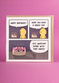 Card - Watcha doing with that knife | One Colour-Image 1