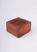 Carved Box Square Shisham Wood | One Colour-Image 3
