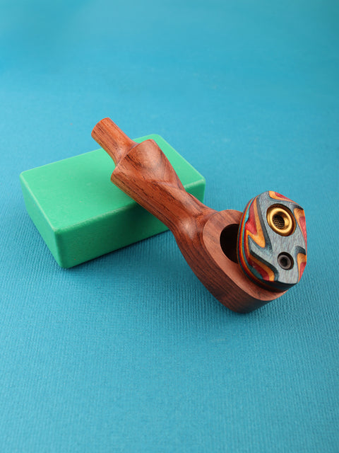 Carved Cap Wood Pipe