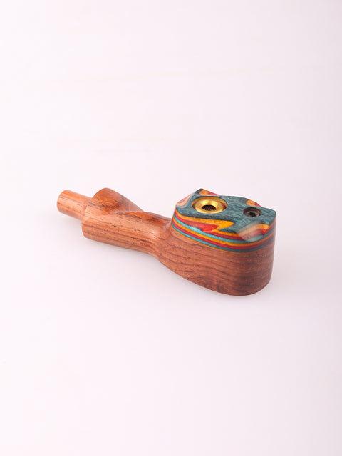 Carved Cap Wood Pipe