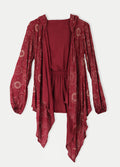 Celestial Hooded Cardigan | Maroon-Image 1