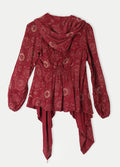 Celestial Hooded Cardigan | Maroon-Image 2