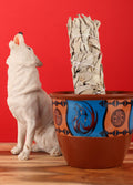 Ceramic Smudge Pot - Large Wolf | One Colour-Image 1