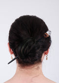 Clear Quartz Gemstone Hairpin | Natural Wood-Image 2