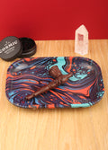 Cosmic Rolling Tray metal 18 x 14 cm | Orange Swirl-Image 1