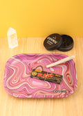 Cosmic Rolling Tray metal 18 x 14 cm | Pink Swirl-Image 1