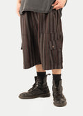 Cotton Cargo Shorts | Black-Image 3