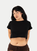 Cotton Celestial Crop Tee | Black-Image 1