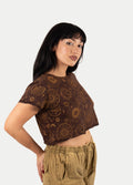 Cotton Celestial Crop Tee | Brown-Image 2