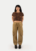 Cotton Celestial Crop Tee | Brown-Image 4