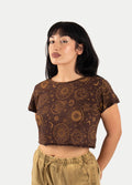 Cotton Celestial Crop Tee | Brown-Image 5
