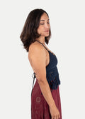 Cotton Crochet Fringe Top | Navy-Image 2