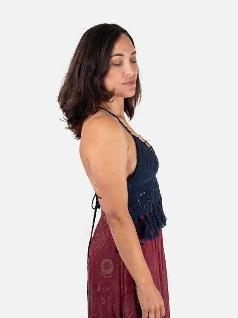 Cotton Crochet Fringe Top
