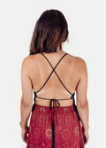 Cotton Crochet Fringe Top | Navy-Image 3